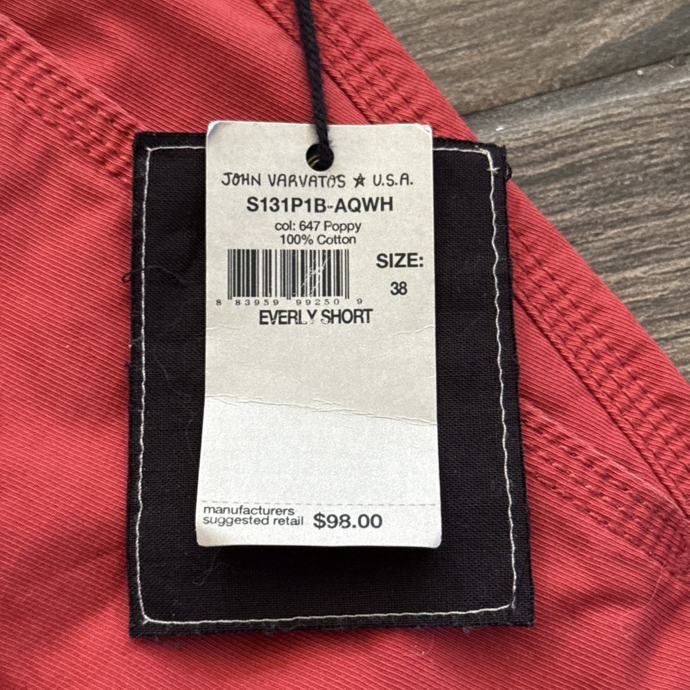 John Varvatos Men's 38 Everly Shorts Red 12" Inseam NWT - Picture 7 of 8